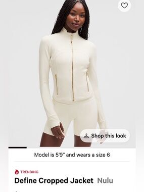 Lululemon Define Cropped Jacket with Gold Hardware